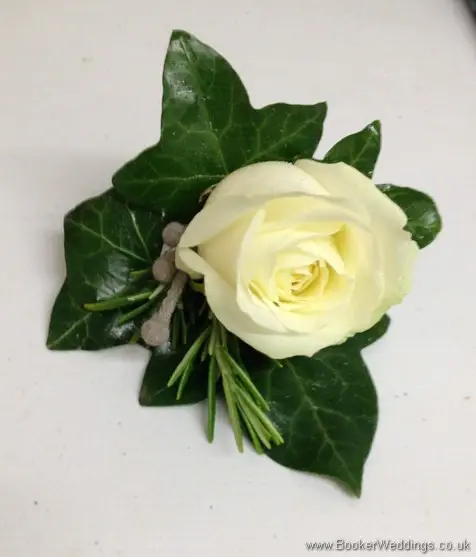 Cream Rose Brunia Berries Wild Just Picked Grooms Buttonhole