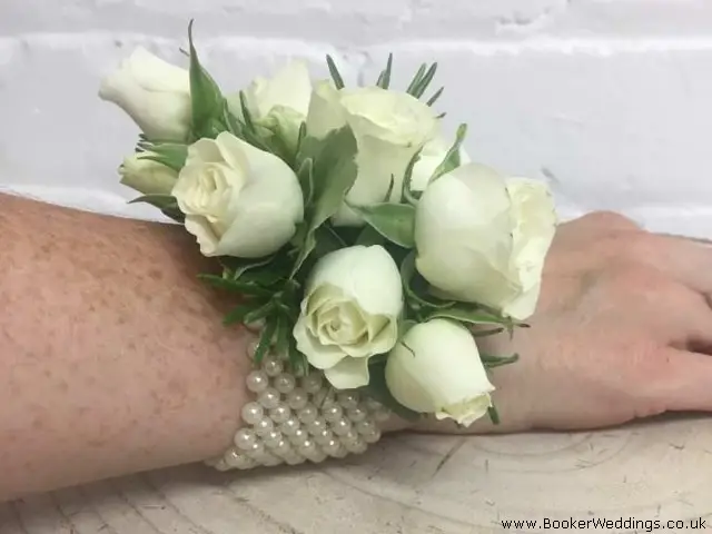 Corsage On Wrist White Spray Rose Rosemary