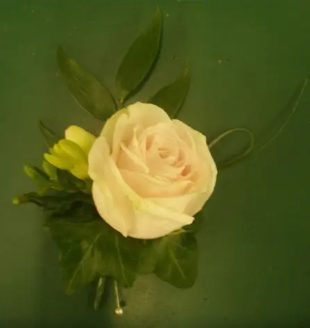Pink Grooms Rose and Freesia Buttonhole