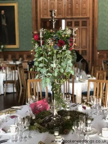 Tall Table Centerpiece at Knowsley Hall