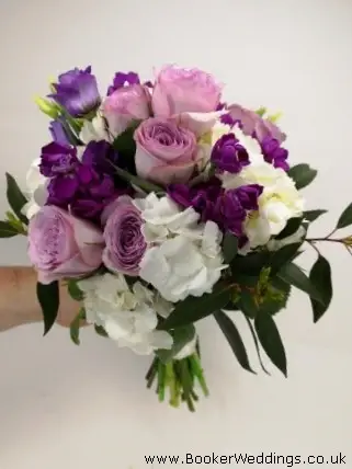 Lilac Purple And White Bride Hand Tied Bouquet