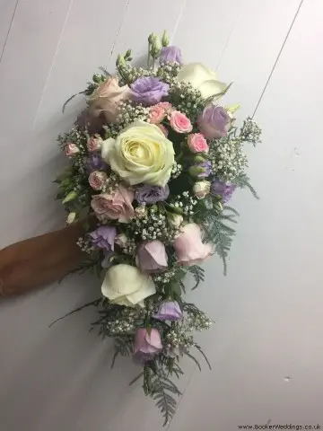 Bride Shower Bouquet of Roses in Pastel Colours
