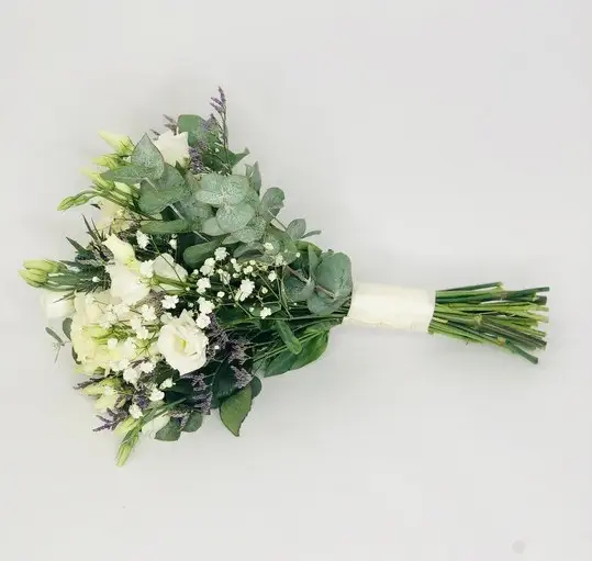 Classic Bridesmaids Bouquet in Whites and Blues