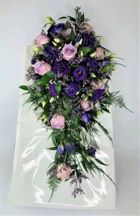 Regal Purple and Lilac Rose Shower Bouquet with Wild Foliage