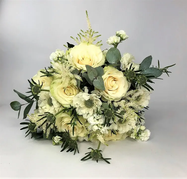 Rose Scabiosa and Astilbe Handtied for Summer Bride
