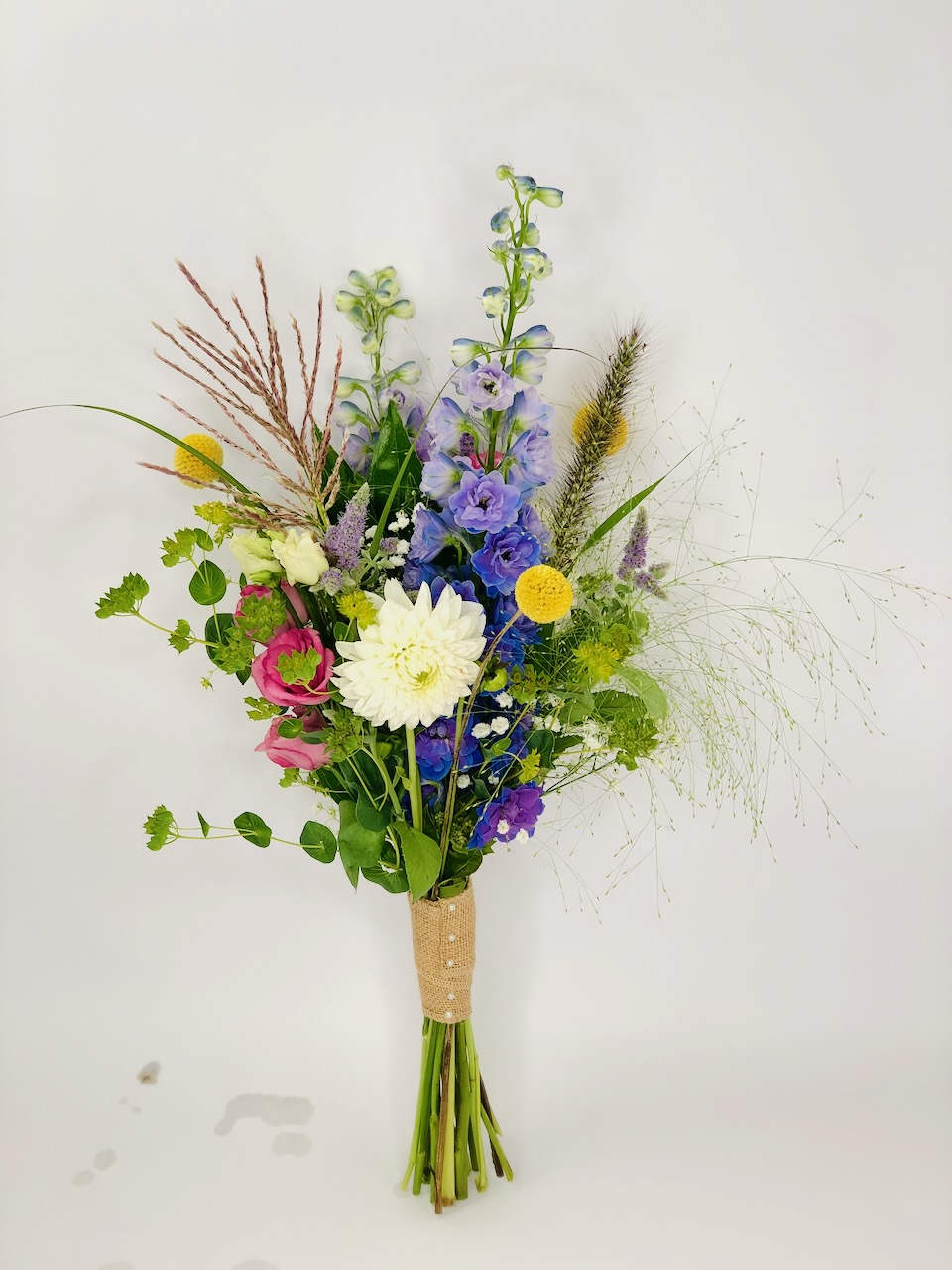 Bright and Summery Bridesmaid Bouquet with Craspedia