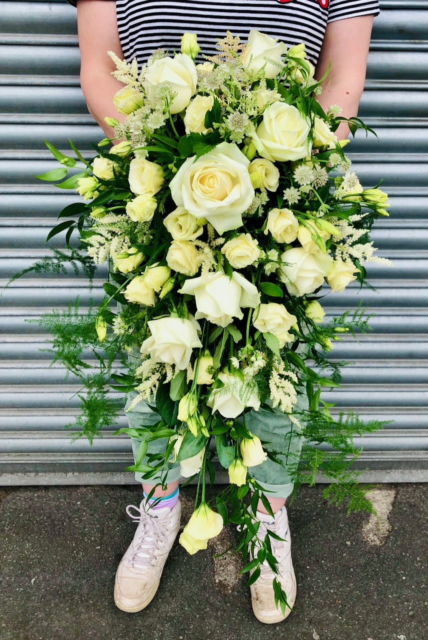 Rustic White Flower Shower Bouquet for Summer Bride