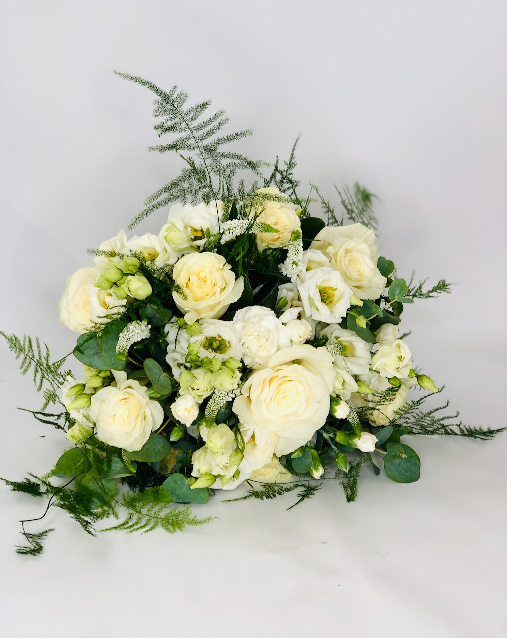 White Rose and Lisianthus Bouquet for Summer Bride