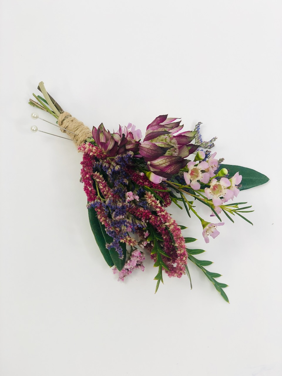 Wild Boutonniere with Dried and Fresh Flowers