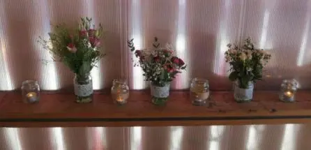Country Style Jars of Flowers