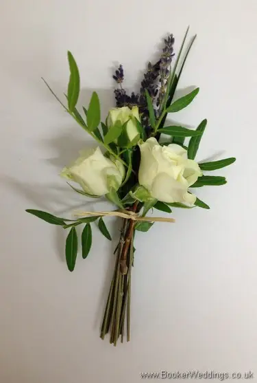 Just Picked Neat Lavender and Spray Rose Buttonholes