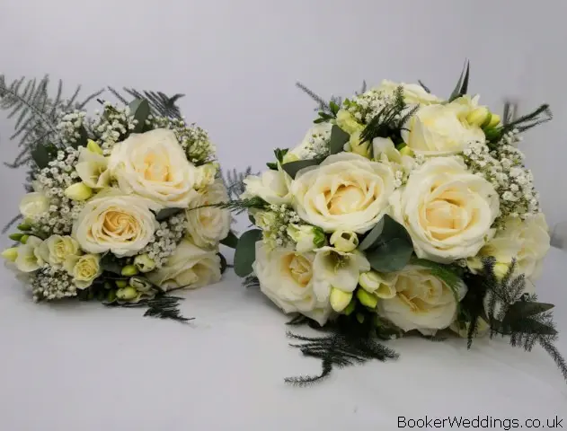 Bride and Bridesmaid White Matching Bouquets