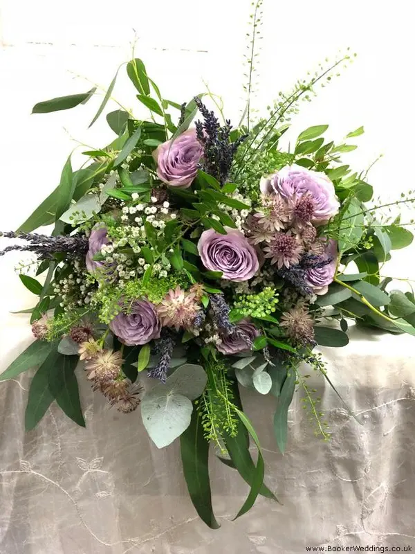 Bride Rustic Style Bouquet of Lilac Roses Gyp Lavender