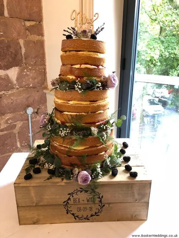 Naked Cake Decorated with Wedding Flowers