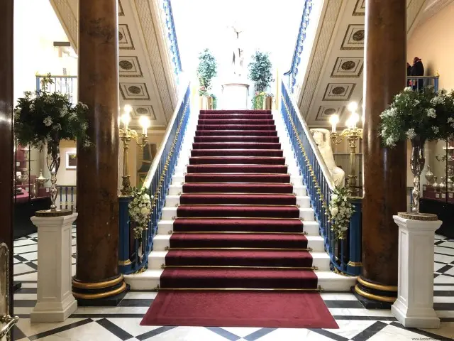 Flowers on Staircase at Liverpool Town Hall