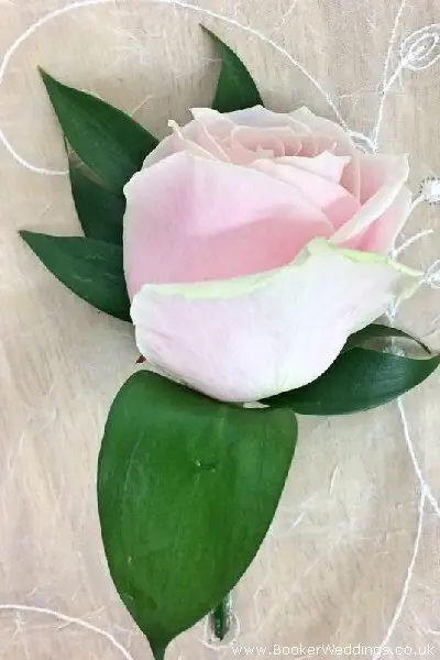Pink Rose Buttonhole for Wedding Guests
