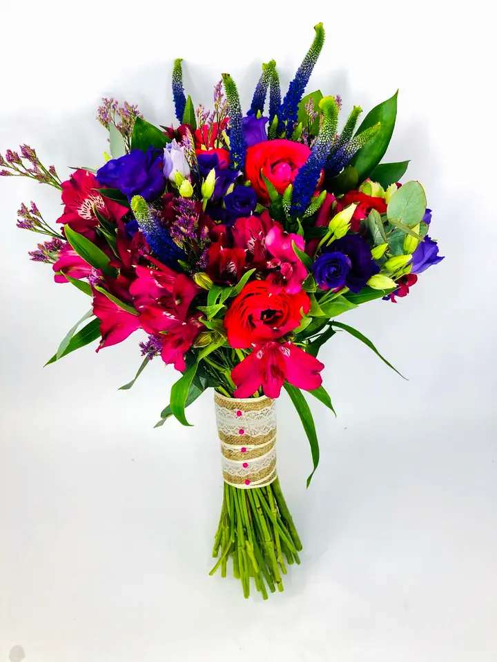 Purple and Cerise Bride Bouquet