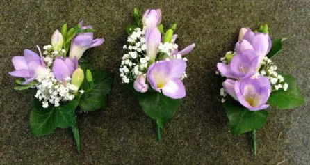 Lilac Freesia Corsages