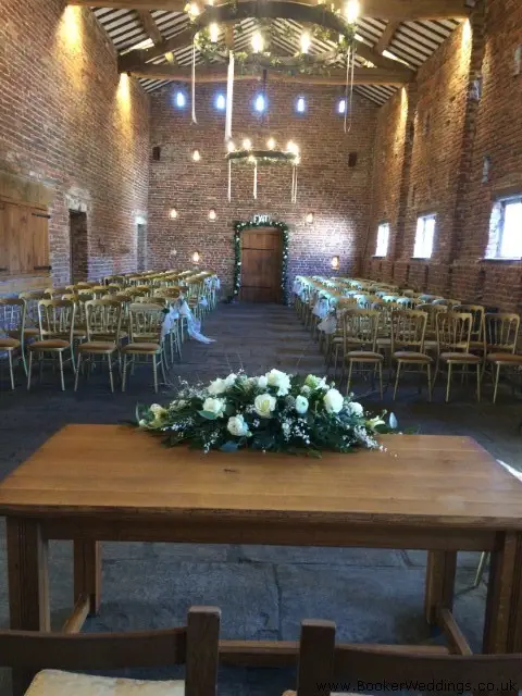 Meols Hall Registrar Table Arrangement In White