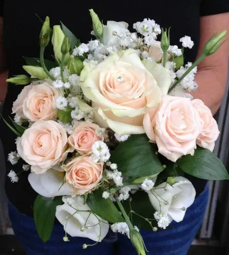 Peach Rose Flower Girl Bouquet