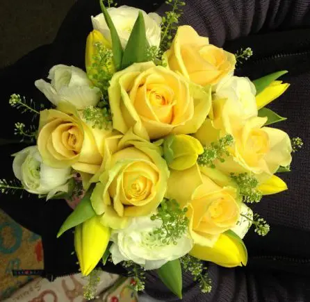 Peach Rose and Tulip Bridesmaid Bouquet