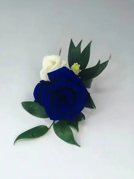 Blue Rose Butonhole for Royal Navy Wedding