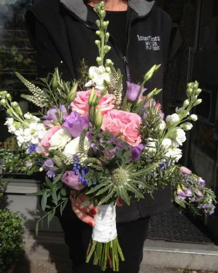 Pink Lilac and Cream Country Style Brides Bouquet