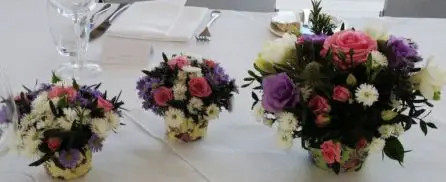 Pink White and Lilac Cupcake Country Style Arrangements (2)