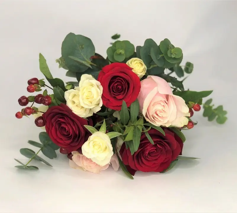 Bridesmaid Bouquet with Mixed Roses and Berries
