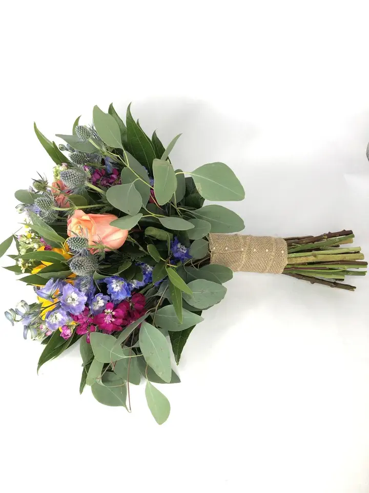 Bright Bride Bouquet for Rustic Summer Wedding