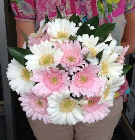 Pink and White Gerbera Brides Bouquet