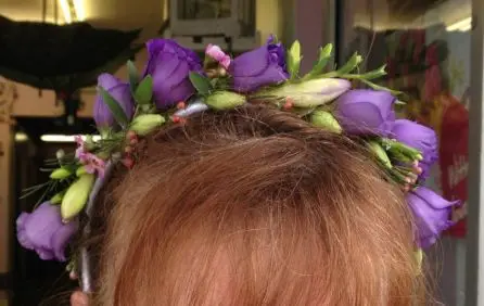 Purple Lissianthus Freesia and Wax Headband