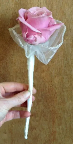Dusky Pink Rose Wand Bouquet