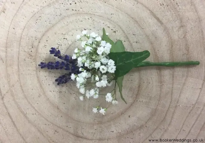 Lavender and Gypsy Grass Buttonhole for Wedding Guests