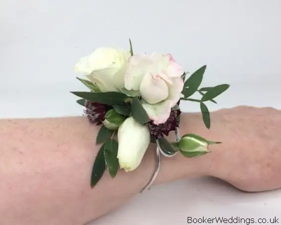 Flower Girl Wrist Corsage in Dusky Pink