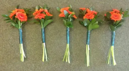 Orange Gerbera Bridesmaid Bouquets
