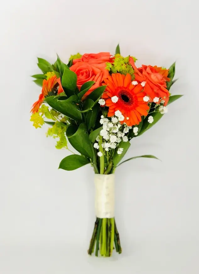 Bridesmaid Handtied Bouquet in Orange