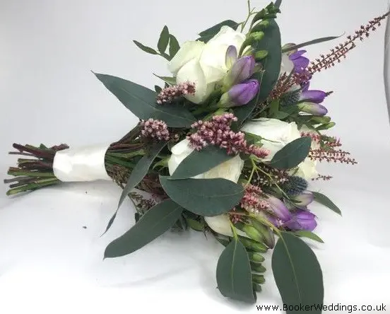 Wild Bride Bouquet with Heather White and Purple