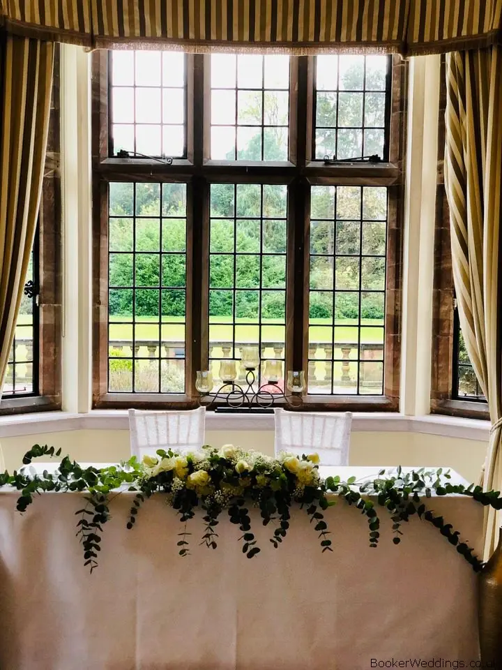 Long and Low Registrar Table Arrangement