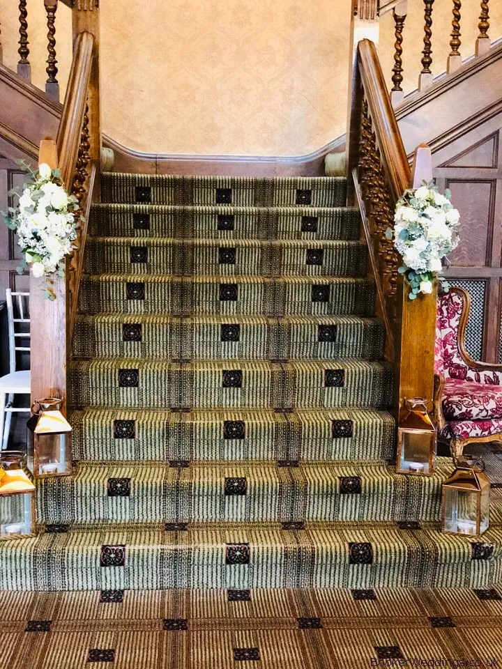 Staircase Wedding Flowers at Inglewood Manor