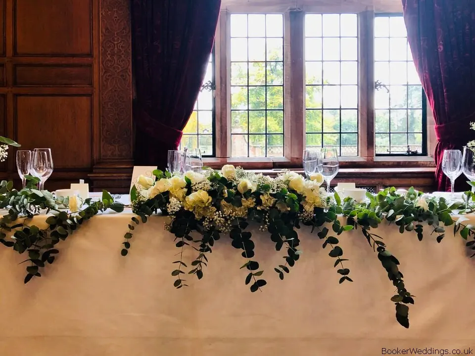 Top Table Flowers at Inglewood Manor