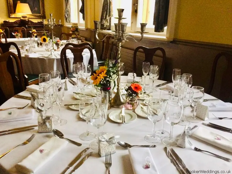 Table Flowers Bright Autumnal Wedding
