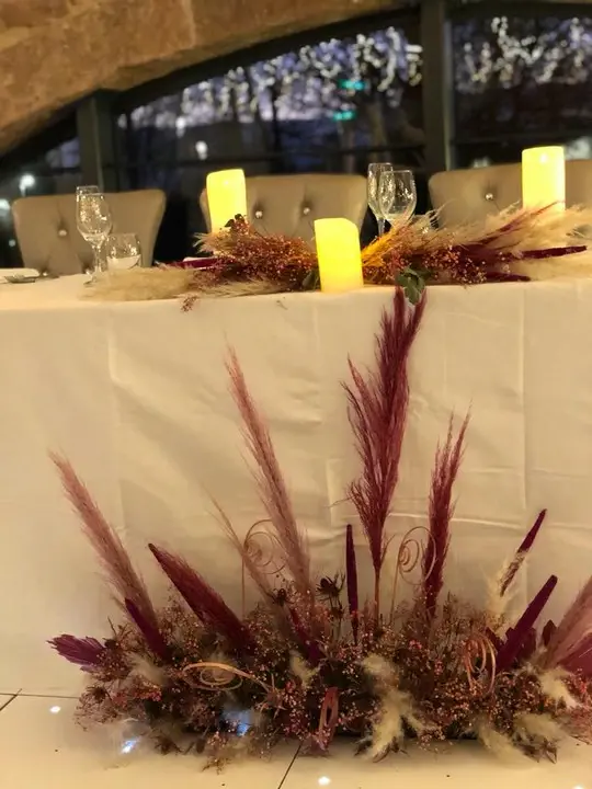 Pink Pampas and Dried Gypsophila Floor Floral Arrangement