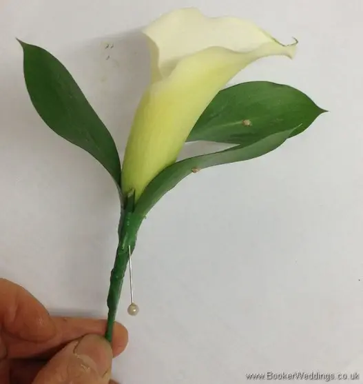 All White Calla Lily Buttonhole