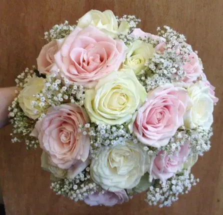 Pale Pink and Cream Rose Brides Bouquet