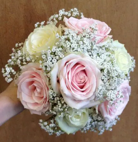 Pale Pink and Cream Rose Bridesmaid Bouquet