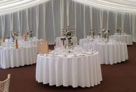 Pale Pink and Cream Rose Candelabra Table Arrangements