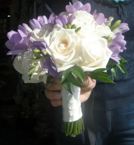 Rose and Freesia Brides Bouquet - Side
