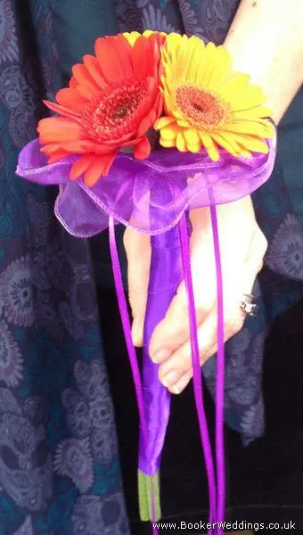 Gerbera Flowergirl Wand Bouquet Side View