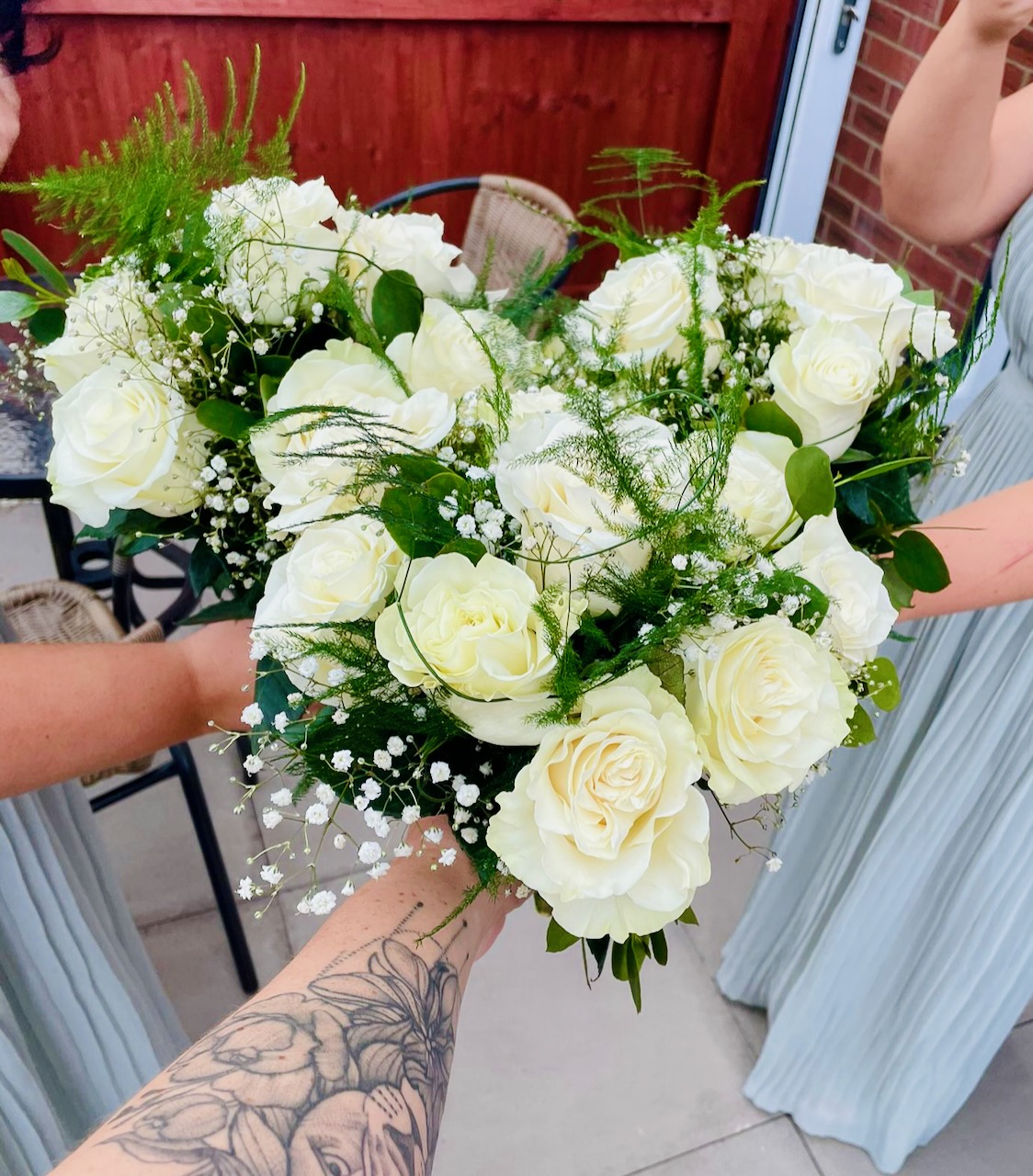 White Rose Bouquets for Bridal Party